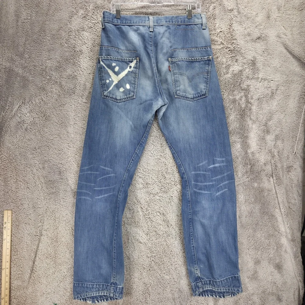 Vintage Levis Engineered Jeans Mens 32x34 Blue Light Wash Twisted Button Fly